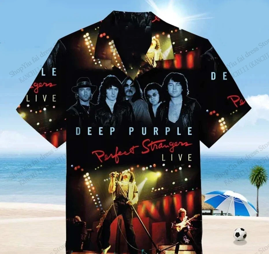 

Новая рок-фиолетовая гавайская рубашка с 3d принтом для мужчин, модная пляжная рубашка с коротким рукавом в стиле хип-хоп, блузка большого размера для женщин