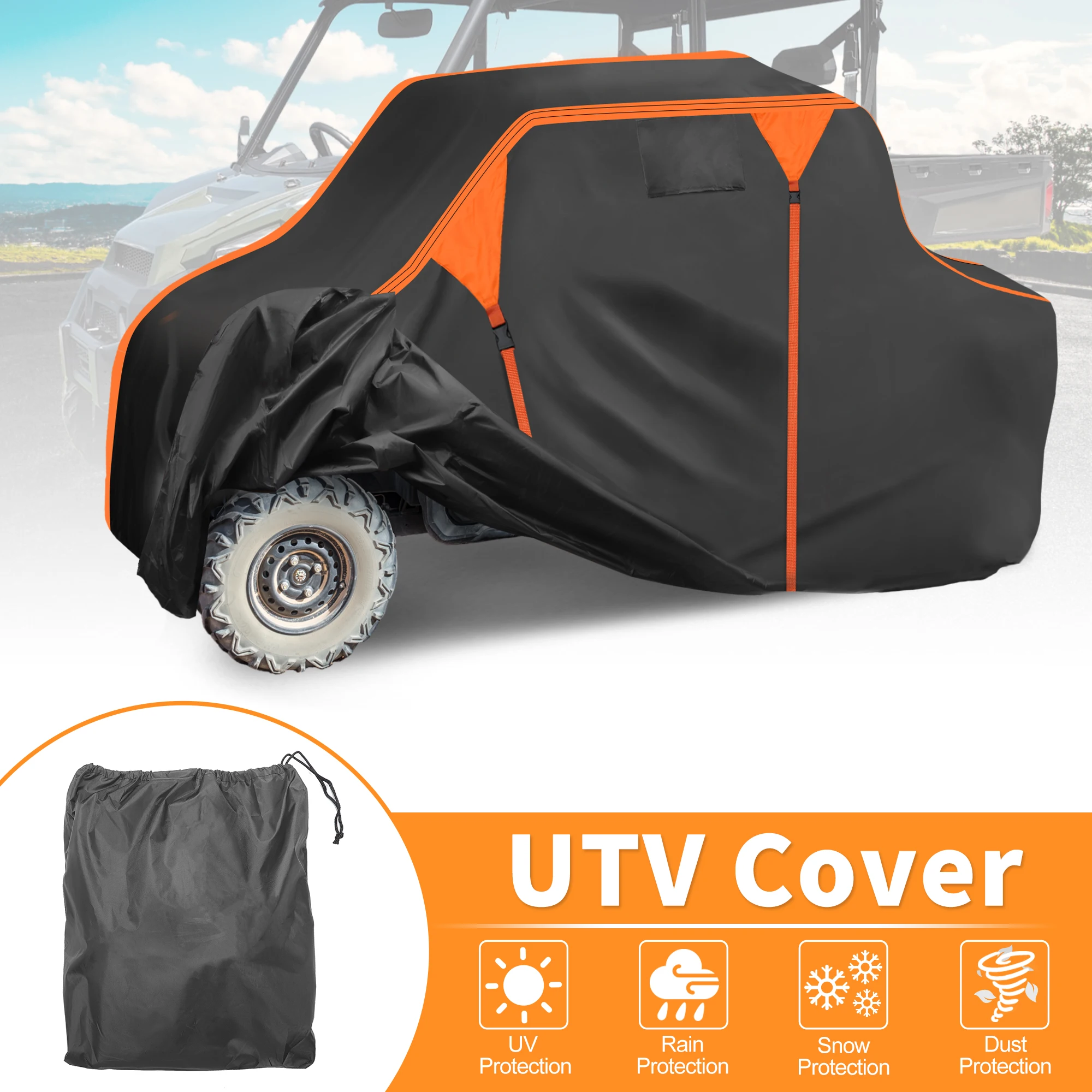 

UXCELL Waterproof UTV Cover Side by Side Cover for Polaris for Ranger 570 14-17 210D PU