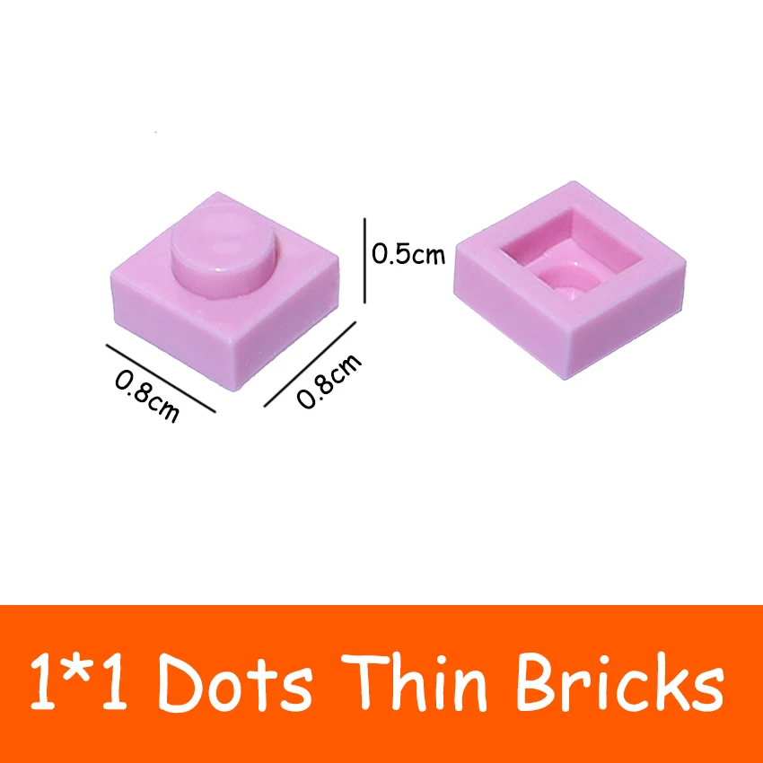 

250PCS 3024 Thin Plate 1x1 Dot MOC Assemble Particles DIY Building Blocks 1*1 Figures Bricks Educational Creative Toy for Kids