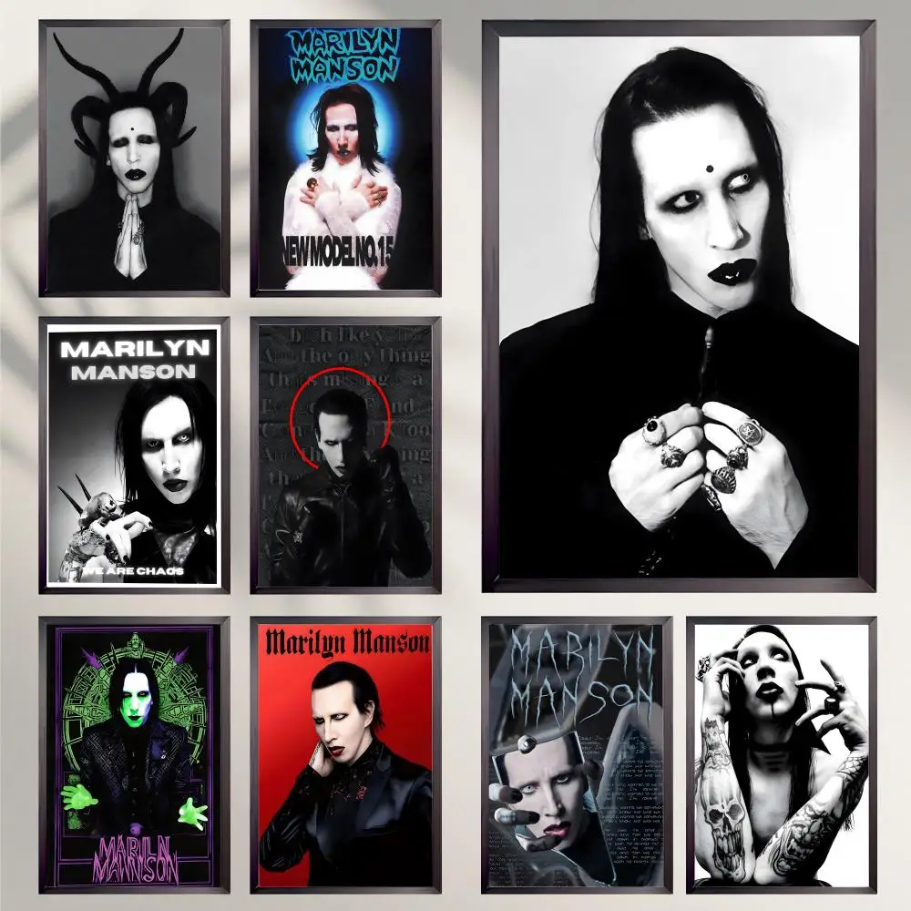M-Marilyn Manson Poster HD Versatile Waterproof Wall Decor Self Adhesive Perfect for Any Room & Ideal Gift