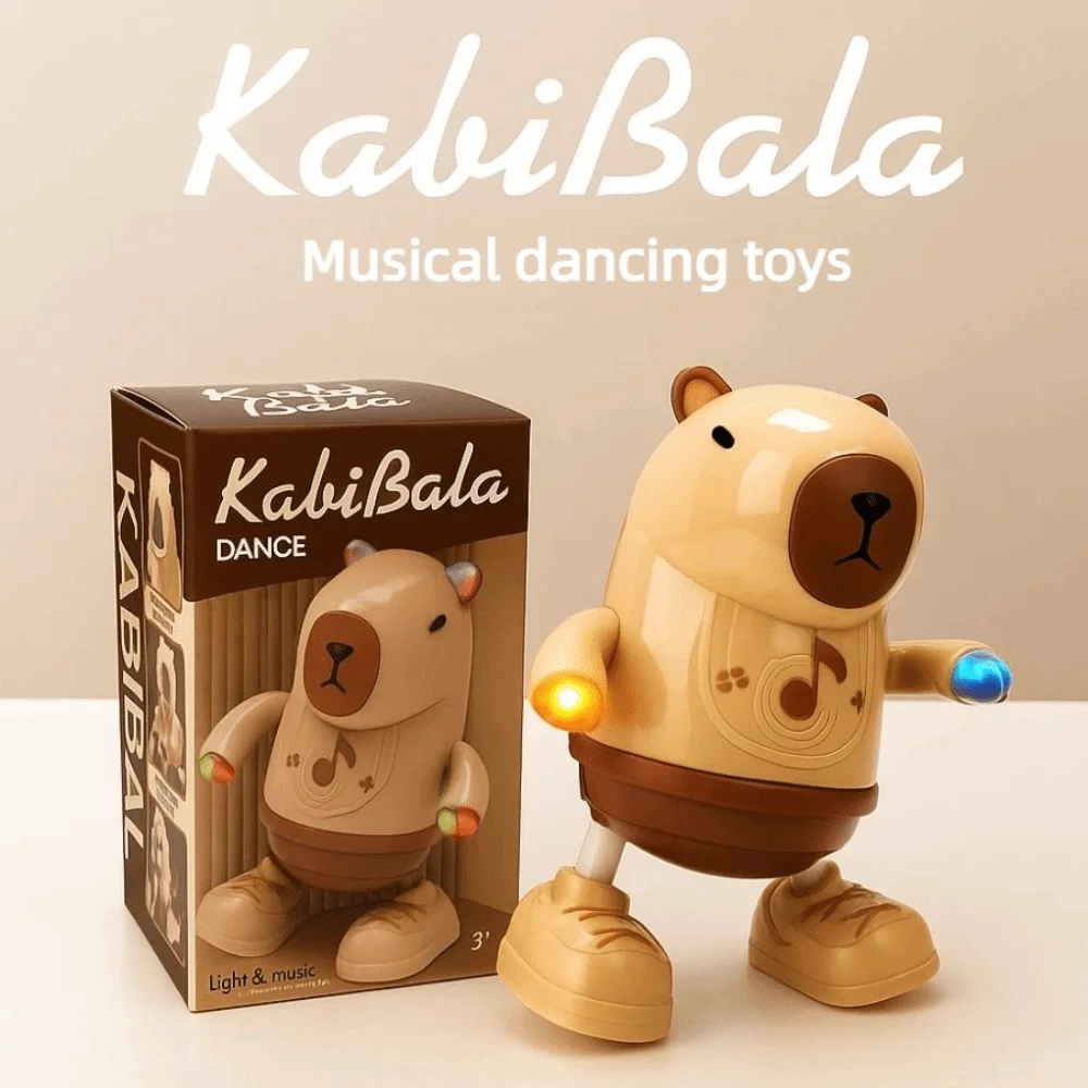 Singing Dance Electric Capybara Toys with Music Lighting Left Right Dance Capybara Dancing Toy Swinging Hands Durable