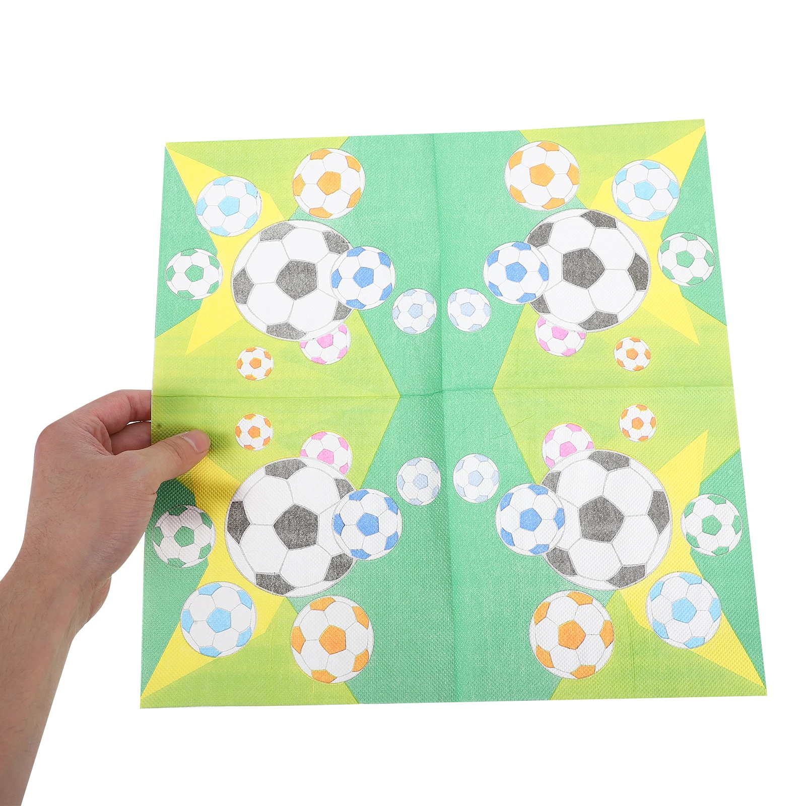

20 Pcs Football Printed Napkins Soccer Party Decorations Tableware Supplies High Absorbency Thick Paper Soft