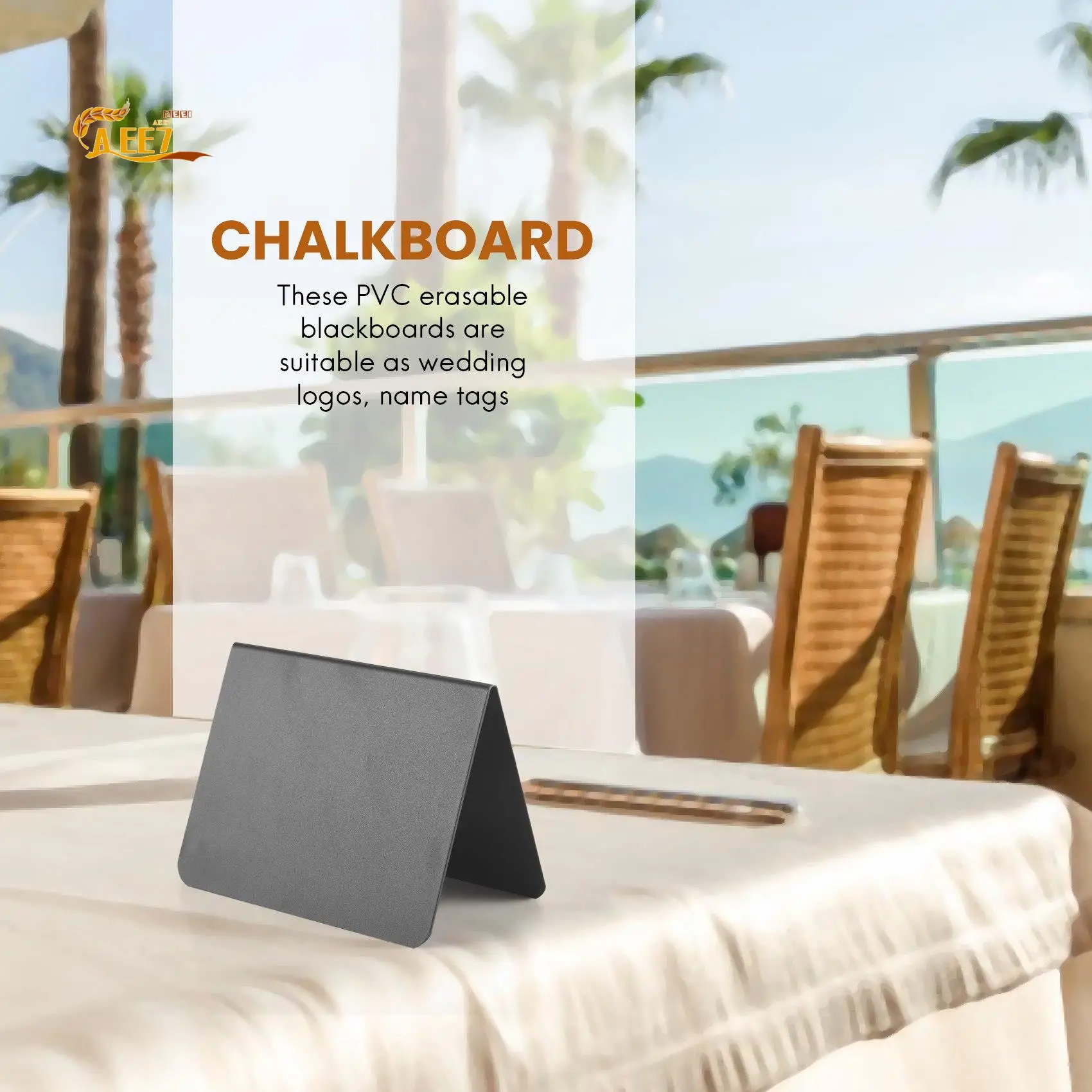 AEE7-20 Pieces Mini Chalkboard Signs A-Shaped Chalkboard Tables Buffet Tags PVC Erasable Blackboards With White Chalk Markers