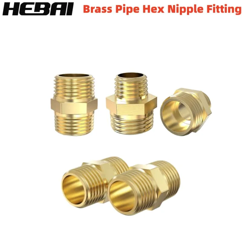 

HEBAI Brass Quick Coupler Adapter Hex Nipple Fitting 1/8 1/4 3/8 1/2 3/4 1 Male Thread for Water Oil Gas Pipe Connection