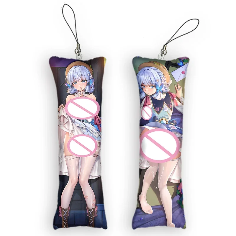 New Fashion Genshin Impact Kamisato Ayaka Theme Character Mini Dakimakura Keychain Anime Kawaii 2-Sided Print Small Pillow Penda