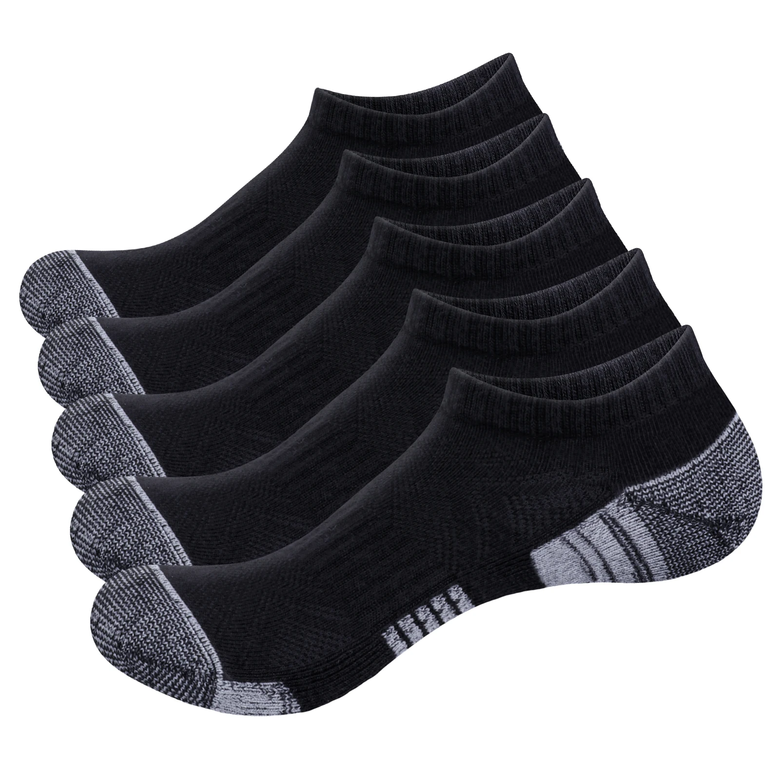 

YUEDGE Ankle Socks For Men, 5 Pairs Sweat Wicking Anti Odor Cushioned Low Cut Cotton Casual Everyday Gym Running Athletic Socks