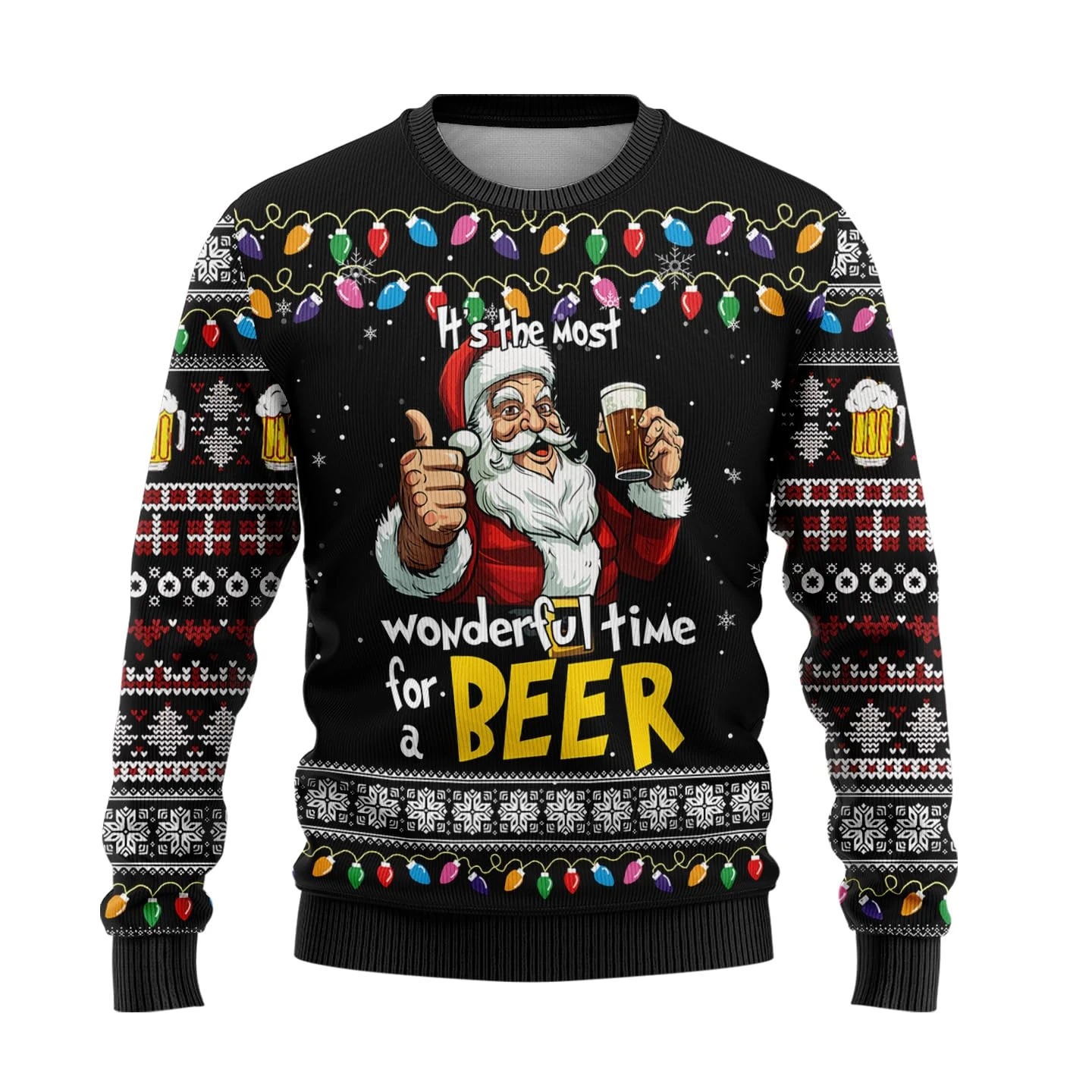 Divertente birra Babbo Natale grafico brutto maglione di Natale 2026 Beer Party maglioni unisex felpa felice regalo di capodanno pullover