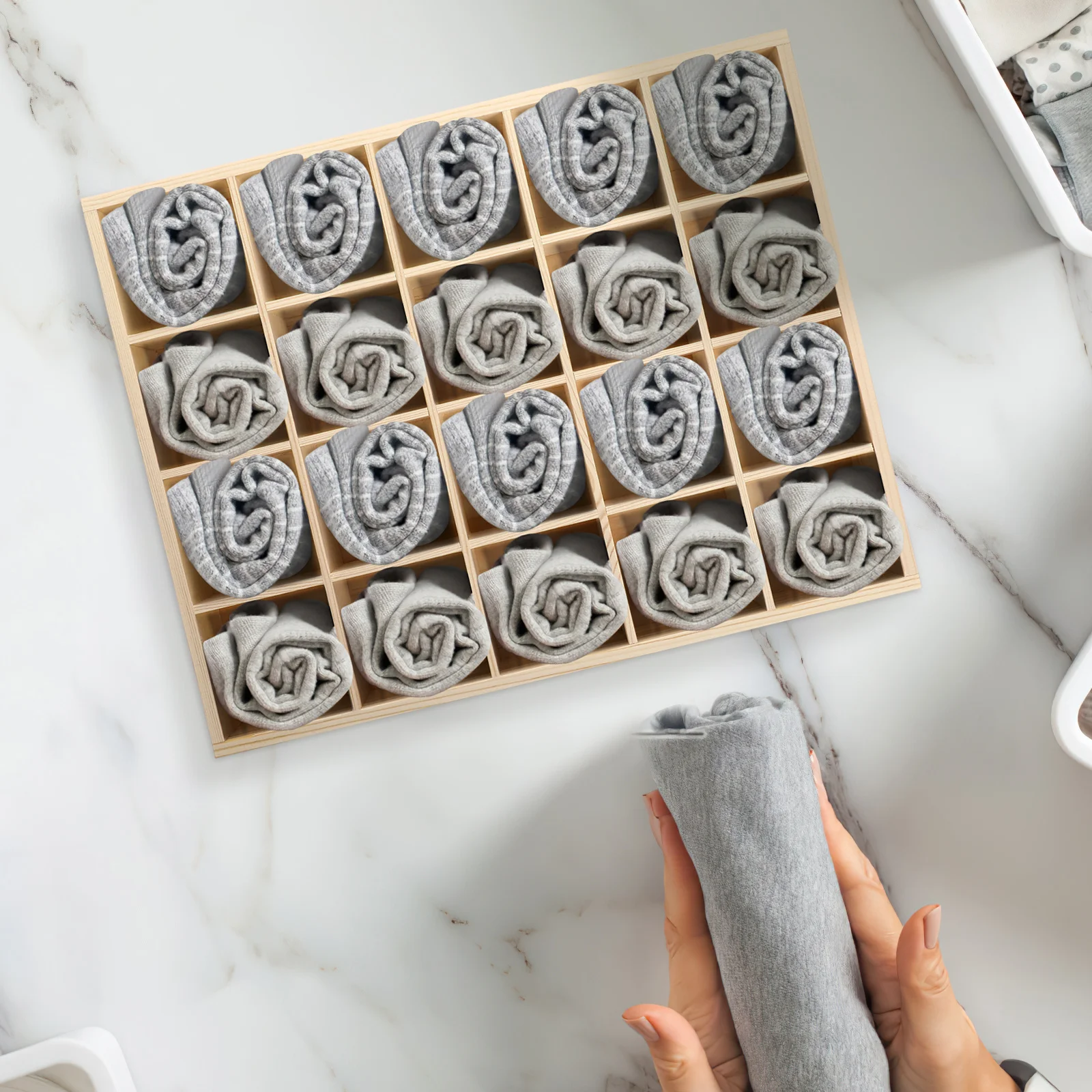 20칸 나무 서랍 정리함 속옷 양말 브라 레깅스 보관함 옷장 정리함 가정용 정리함