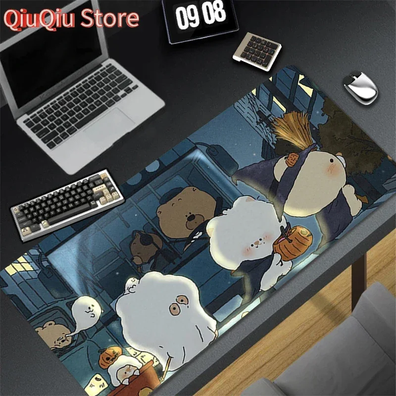 

Коврик для мыши с узором, игровой коврик, резиновый коврик для мыши в стиле аниме, аксессуары для ПК, настольный коврик, нескользящий коврик для офисного стола, геймерский коврик для клавиатуры с медвежонком