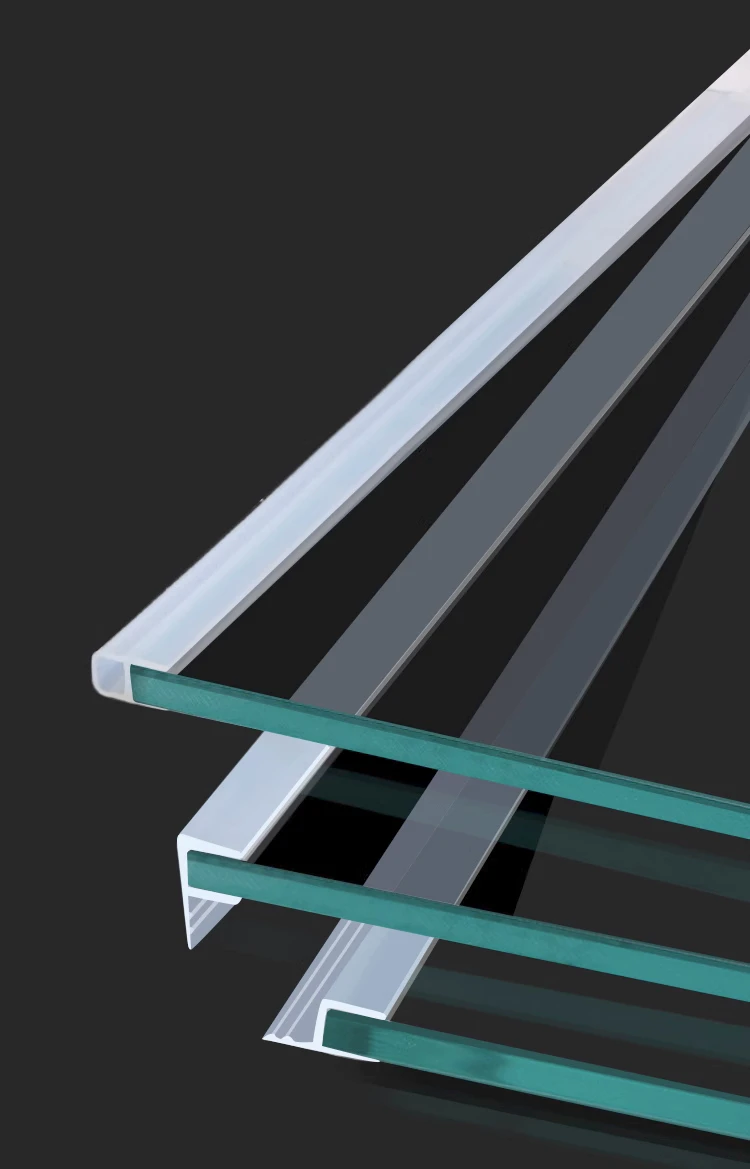 Shower Stall Seals Frameless Glass Door Sash Window Sealing Strips Weatherstripping Draft Stopper Silicone Rubber Transparent