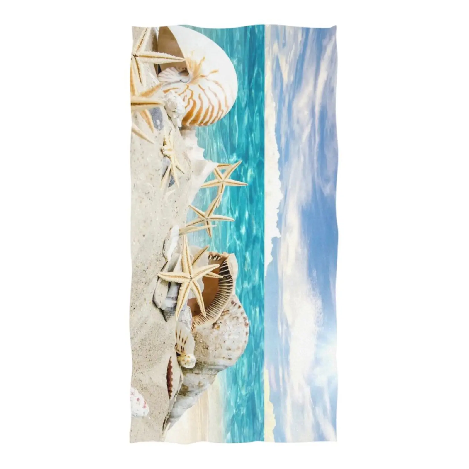 New shell StarfishpatternTowelsQuick dry Soft Yoga  Easy tocarryBeach towelsLight breathable ,beach towelCampingTowels