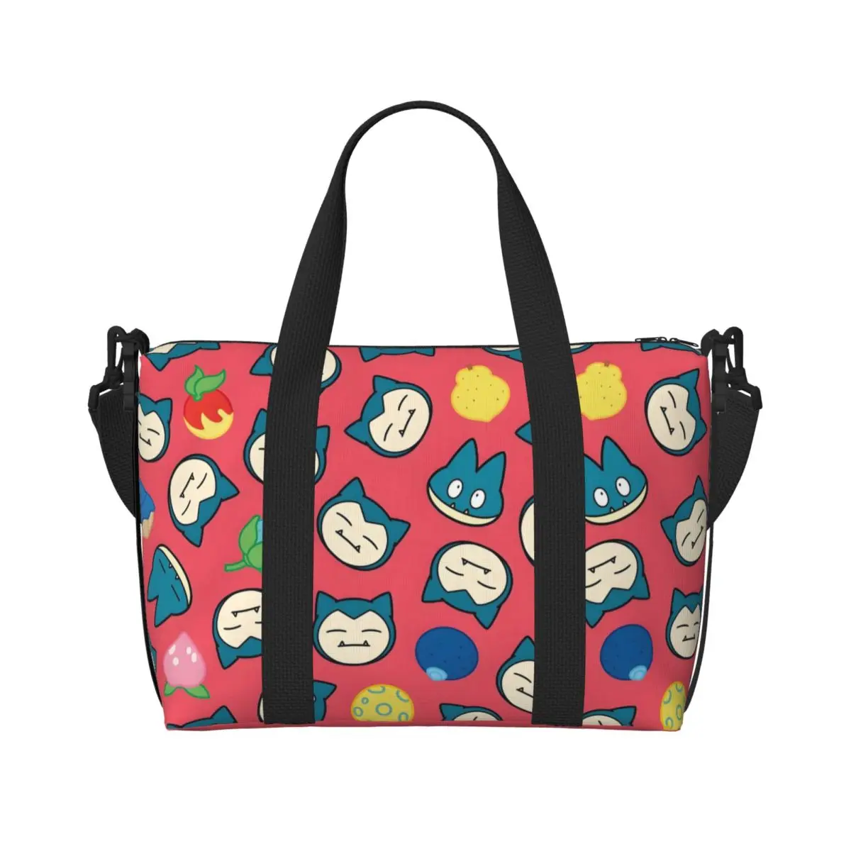 

Custom Large Snorlaxs Tote Bag Women Monster Cartoon Shoulder Shopping Gym Beach Travel Bag