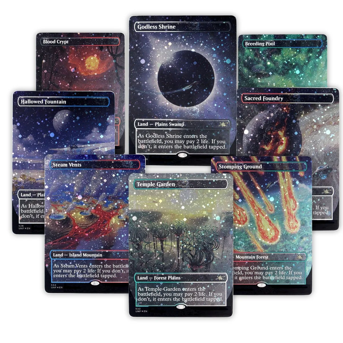 Galaxy Foil UNF DualLands Blood Crypt/Breeding Pool TCG Proxy Cards Galaxy Foil Custom Top Quality Game Collection Trading Cards