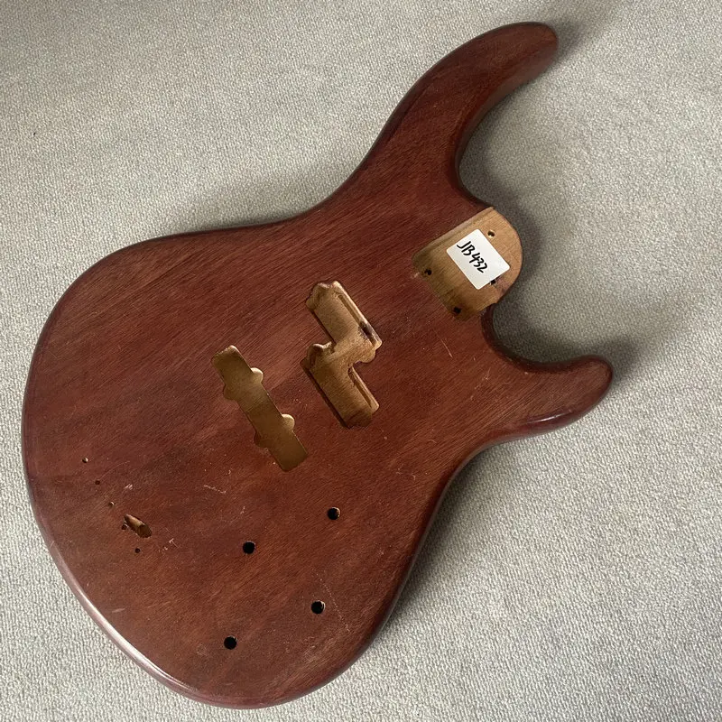 JB432 Solid Redwood 4 String Electric Guitar Bass Body  PJB Pickups Right Hand Replace and DIY Paints&Wood Scratches