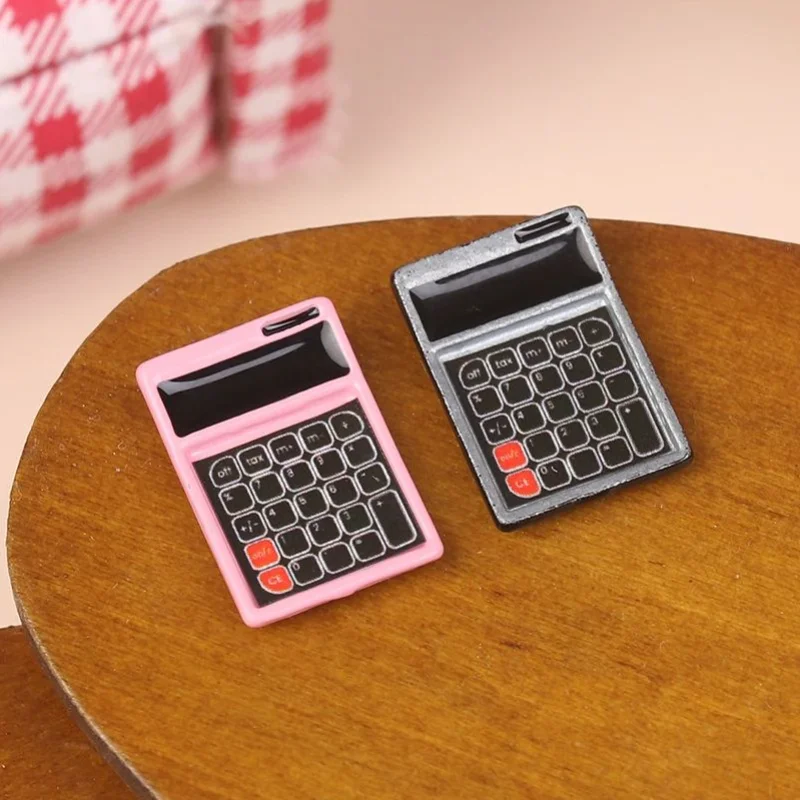 1:12 Dollhouse Miniature Metal Calculator Stationery Model Study Scenes Decor Toy Doll House Accessories