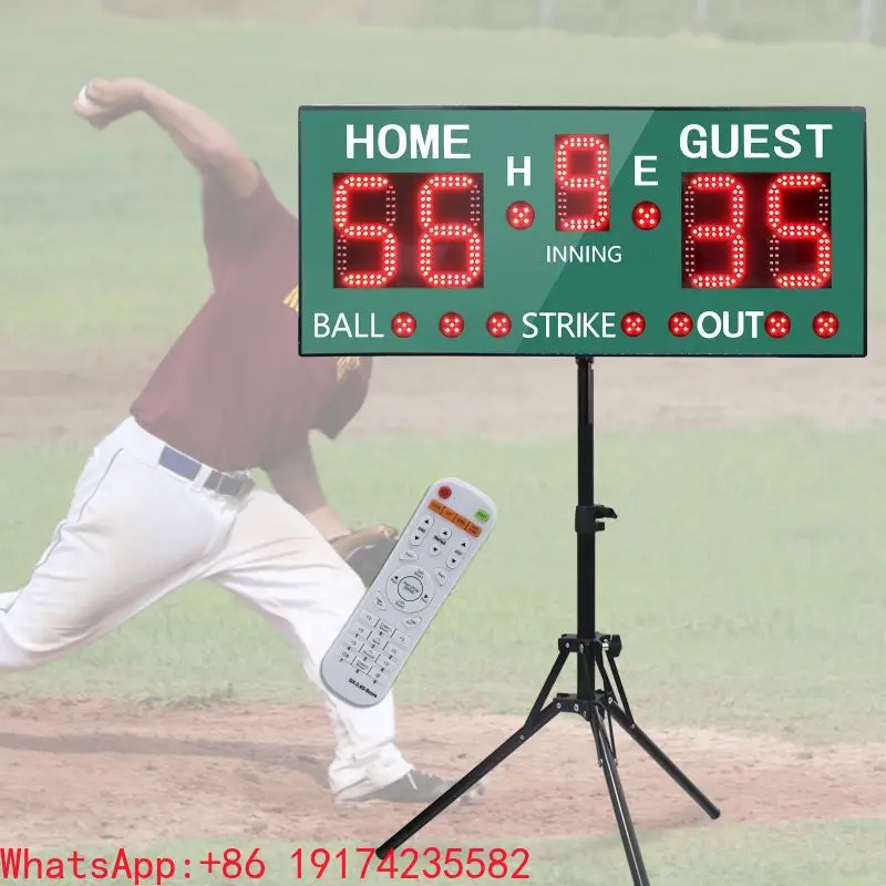 Large Display LED Digital Baseball Scoreboard Built-in Professional Scoring Rules for Pitching Practice Match Multiple Use