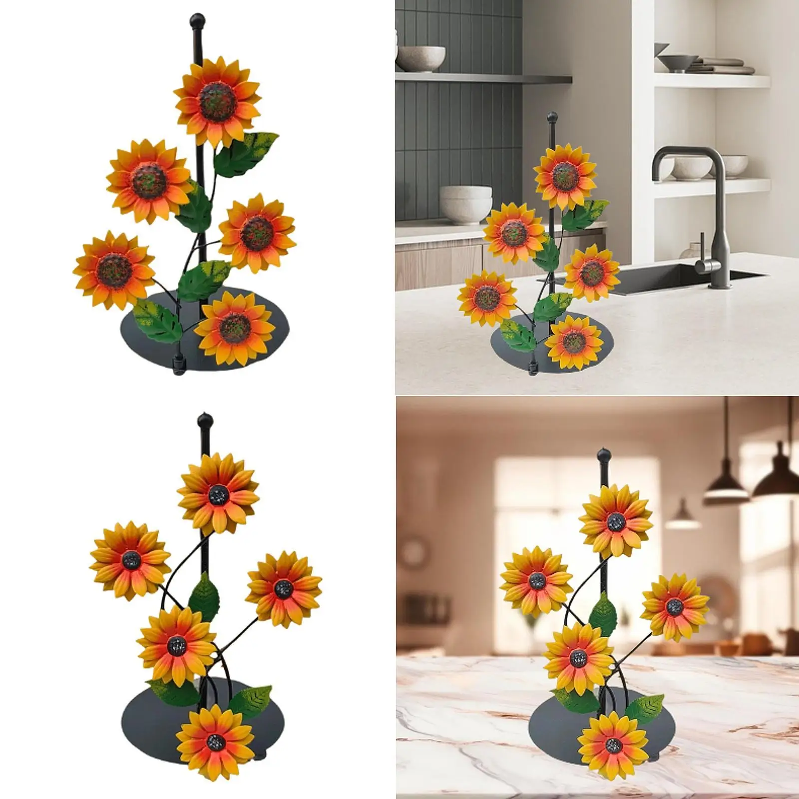 

Standing Paper Towel Holder Flower Iron Stylish Standing Paper Towel Dispenser for Housewarming Gift Study Room Office Bar Party