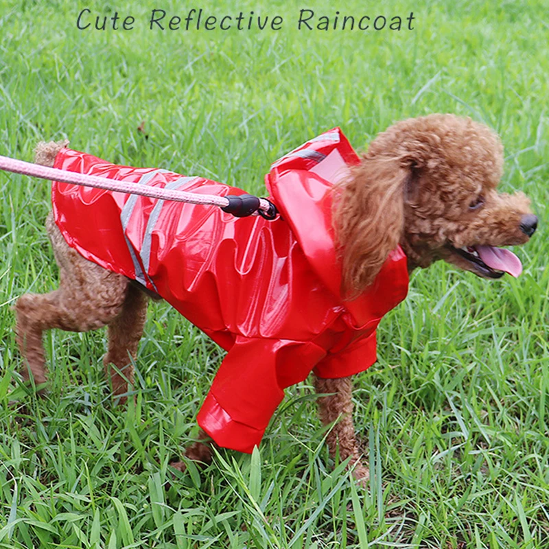 Pet Raincoat Waterproof Dog Clothes Reflective Puppy Raincoats French Bulldog Chihuahua Pug Costume Pet Supplies Snowproof