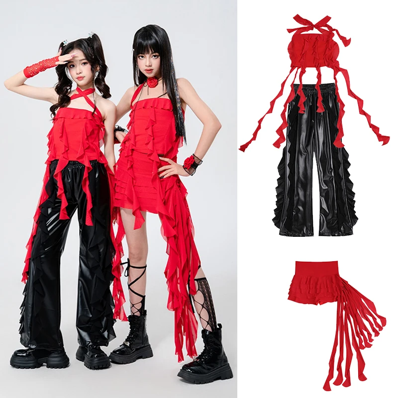 

2025 New Jazz Dance Costume Girls Hip-Hop Dance Performance Clothing Children's Sweet Style Girl Group Party Costumes XH2902