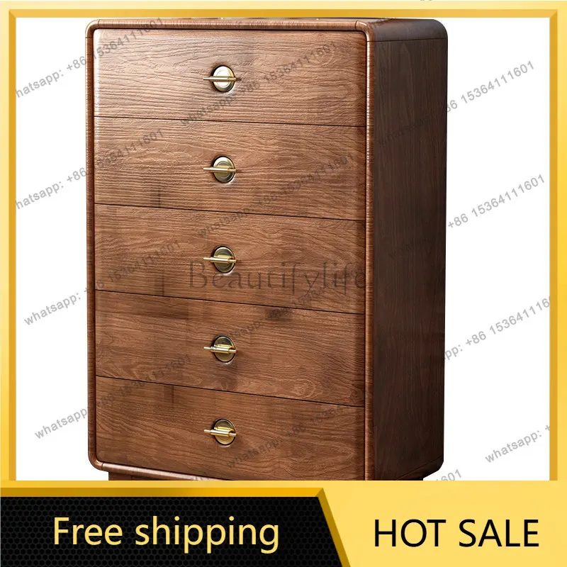 YJ New Chinese Solid Wood Chest Of Drawers Bedroom Large Capacity Drawer Storage Cabinet Home Organizer Furniture`