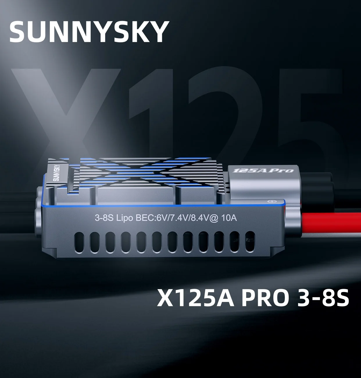 

SUNNYSKY X125A PRO SBEC Speed Controller 3-8S X125A ESC For RC 70-90E 3D P3A Fixed-Wing Aircraft/420-550 Series Helicopter/Drone