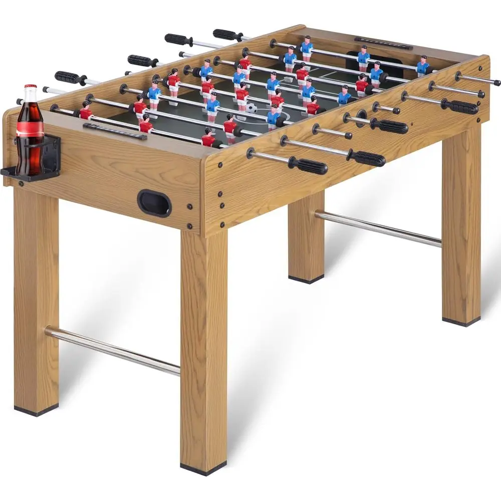 

48in oosball Table, Competition Sized Soccer Table w/ 2 Balls, 2 Cup Holders 2x4t or Kids, Adults, Suit or 4 Players, ootball Ta