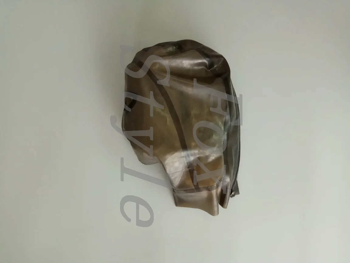 high quality transparent black latex head hood