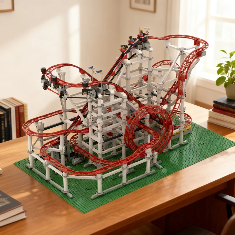 4492pcs MOC Basic Roller Coaster Technical Model Building Blocks Architecture Toy Christmas Gift Craft 3D Creative Idea DIY