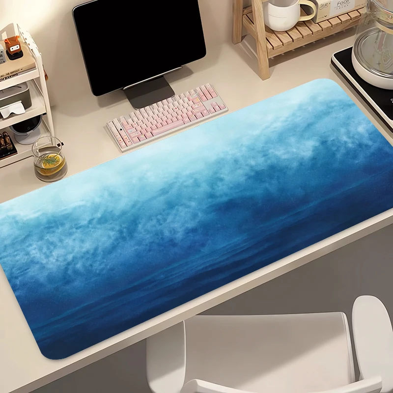 Hot Mouse Mats Blue Art Fluid Office Desk Mat XXL Large Gaming Accessories Fashion keyboard pad Rubber Mousepad Non-Slip Carpet