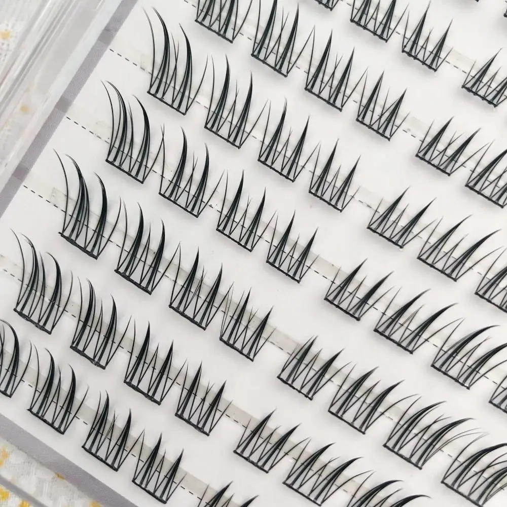 6/10/20 Rows Fox-Winged False Eyelashes 9-13mm Lengths Voluminous Fiber Glue-free Eyelashes Natural Thick Korean Style Lashes