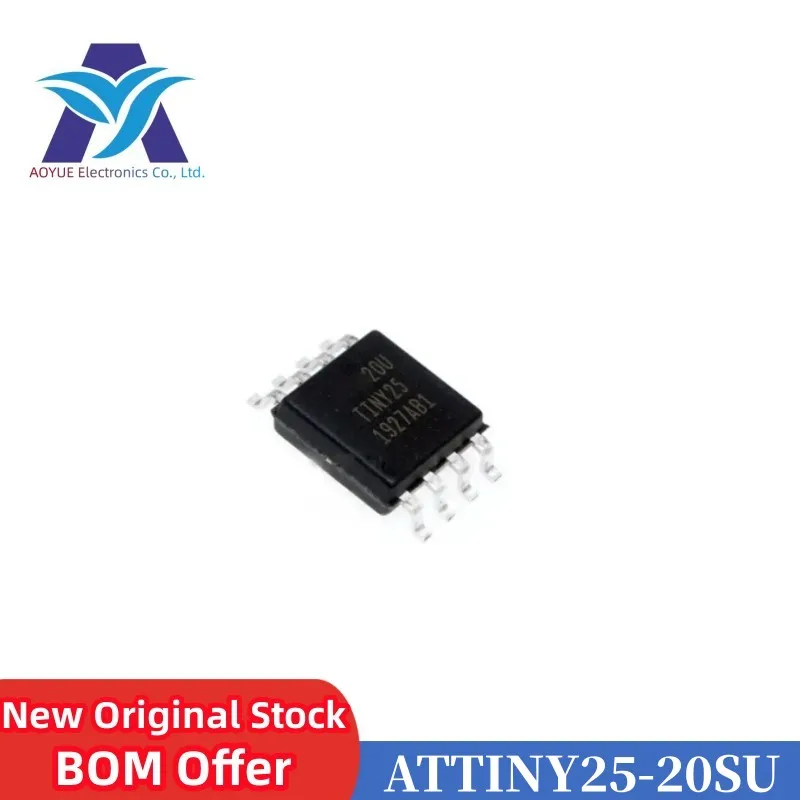 New Original Stock  5PCS ATMEL ATTINY25-20SU TINY25 20SU SOP8 MCU microcontroller microprocessor AVR IC code: TINY25-20SU