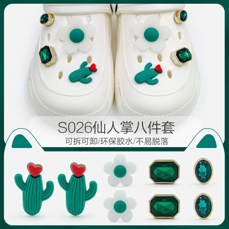 

Flower Cactus Series Ins Popular Charms for Crocs Interesting Footwear Decoration Beautiful Shoe Accessories Fresh Clogs Jeans