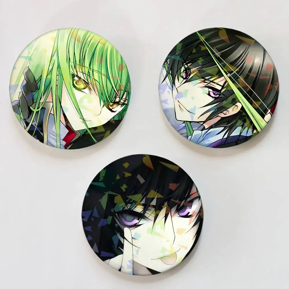 Anime C-Code G-Geass Lelouch of the Rebellion Round Badge for Backpack Accessories Laser Lapel Pins Jewelry Gifts