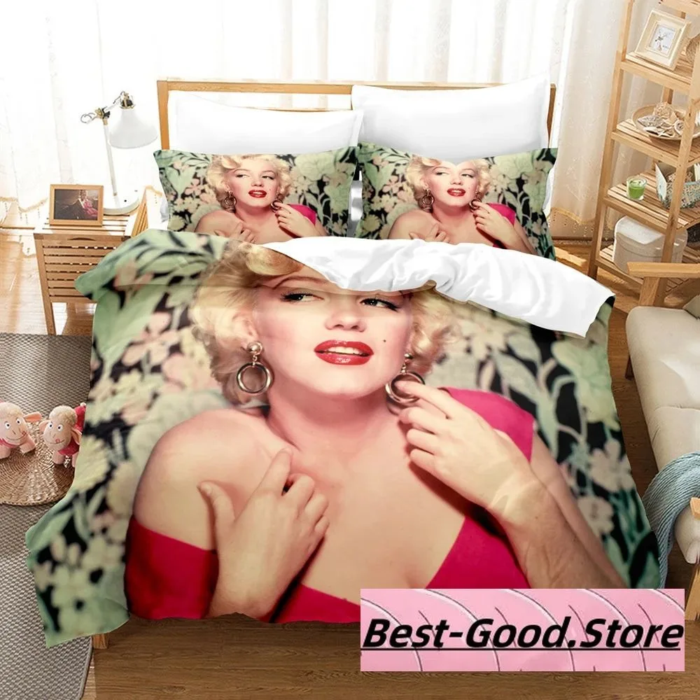 3D Print Fashion M-Marilyn M-Monroe Bedding Set Boys Girls Twin Queen King Size Duvet Cover Pillowcase Bed boys Adult Bedroom