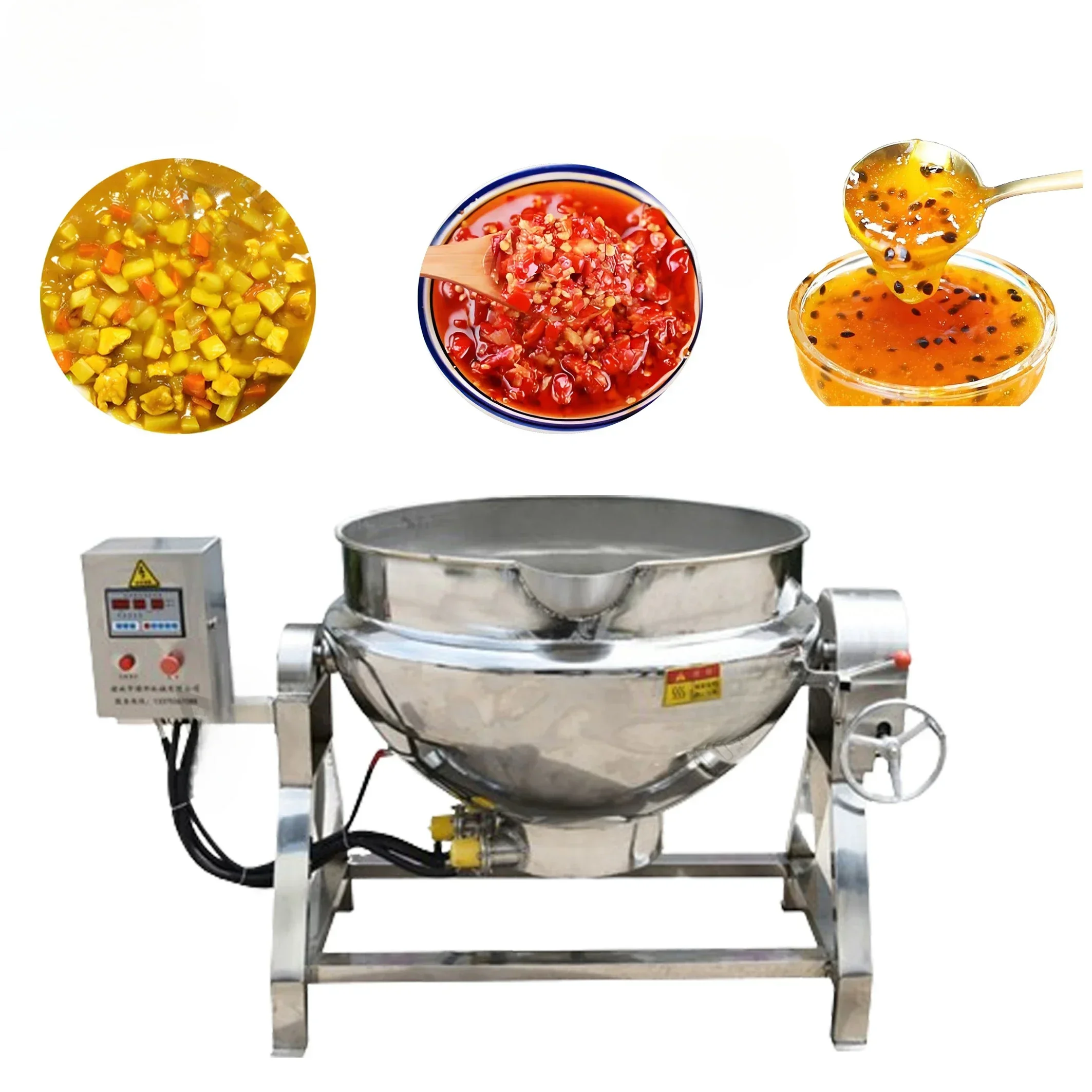 Jacketed Electric Cooking Kettle Steam Jacketed Kettle With Mixer For Restaurant Use