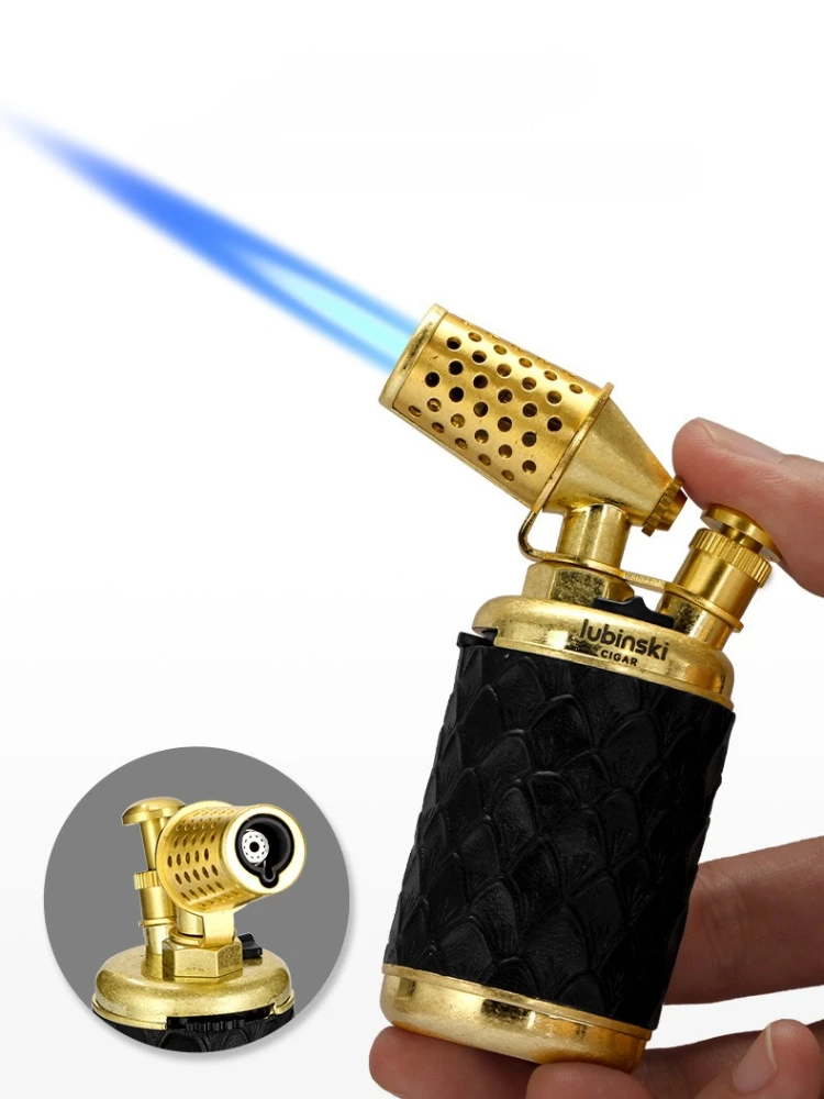 Jobon Multi-Functional Powerful Gun-Type Spray Gun Lighter Windproof Blue Flame Setting Retro Design Cigar Lighter Men'S Tool