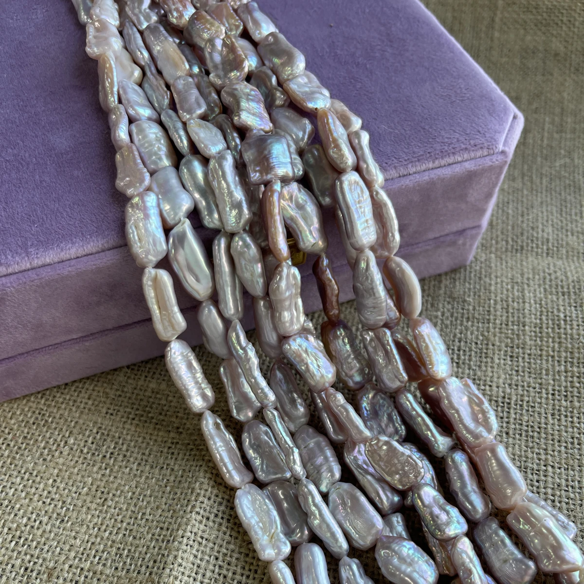 9x16mm Natural Freshwater Beading Purple Pink Fairy Color Baroque Pearl Loose Beads for Jewelry Making DIY Necklaces Accessories