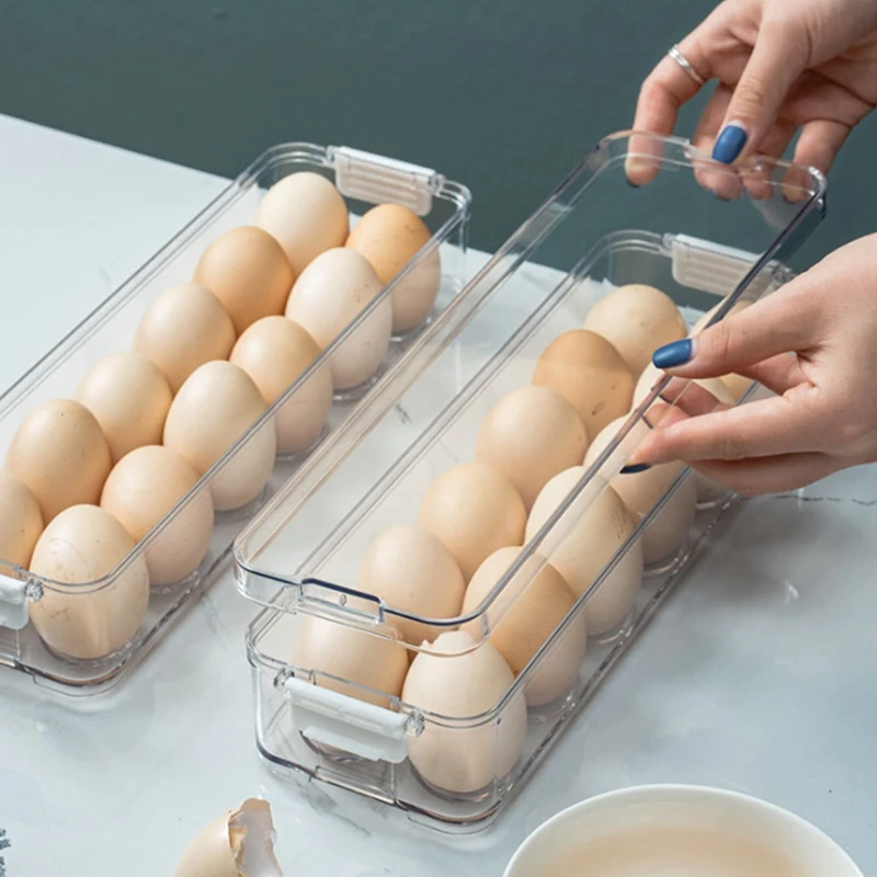 Kitchen Food Organizer Plastic Dumpling Storage Box Transparent Refrigerator Food Container Food Storage Box Egg Box