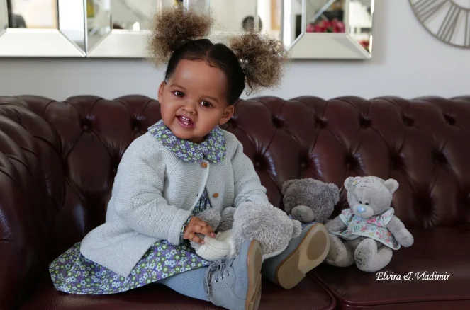 28inch Huge Size Reborn Toddler Doll Tanned Skin Tone Doll Finished Painted Doll Parts for Girls Bebe