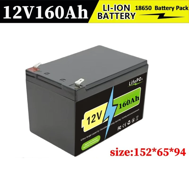 12V Lithium Battery 150Ah LiFePO4 4000+ Built-in BMS 10-year Service Life Suitable for High Capacity