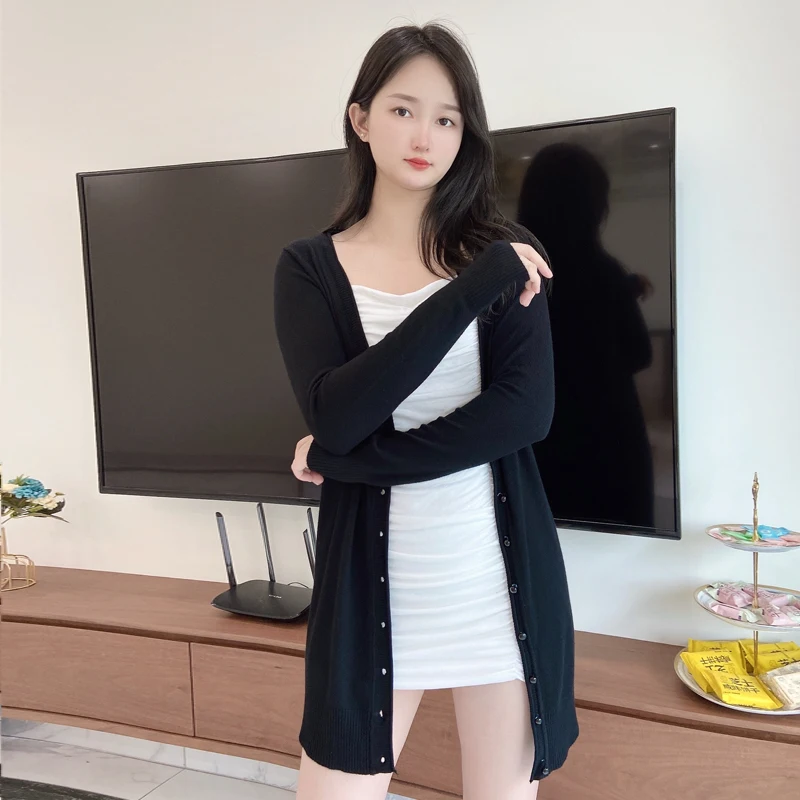 haut femme vetement cardigan noir pull rouge korean style top manche longue femmes de vêtements gilet long tricot cachemire vetements manteau vert