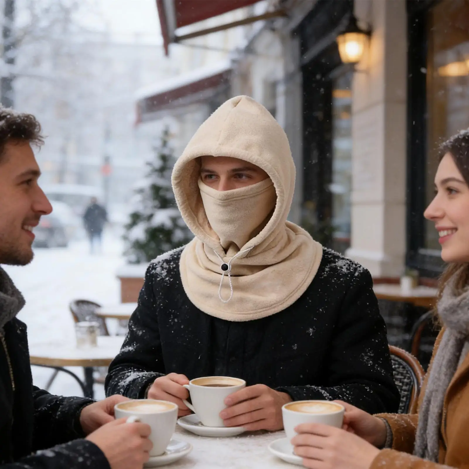 

Winter Hood Hat Breathable Windproof Warm Adjustable Headwear Winter Hood Hat For Cold Weather Cycling Outdoor Work Hiking