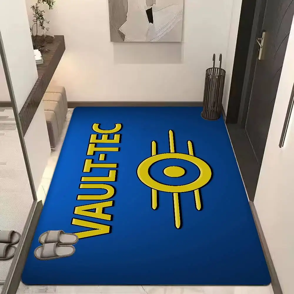 Games V-Vault T-Tec Logo Entrance Door Mat Washable Non-Slip Living Room Sofa Chairs Area Mat Kitchen Welcome Doormat