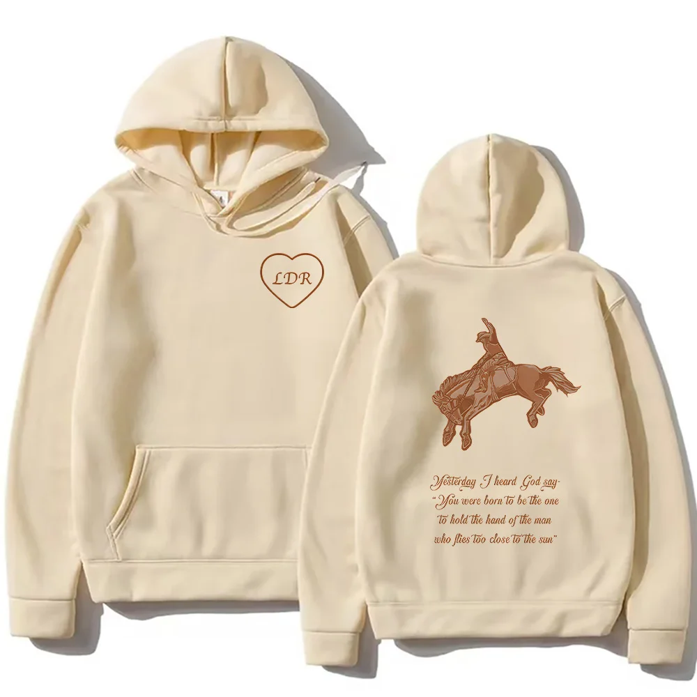 

Lana Del Rey LDR Heart Pattern Hoodies Henry Come on New Album Sweatshirts Casual Loose Pullovers Unisex Creative Aesthetic Tops