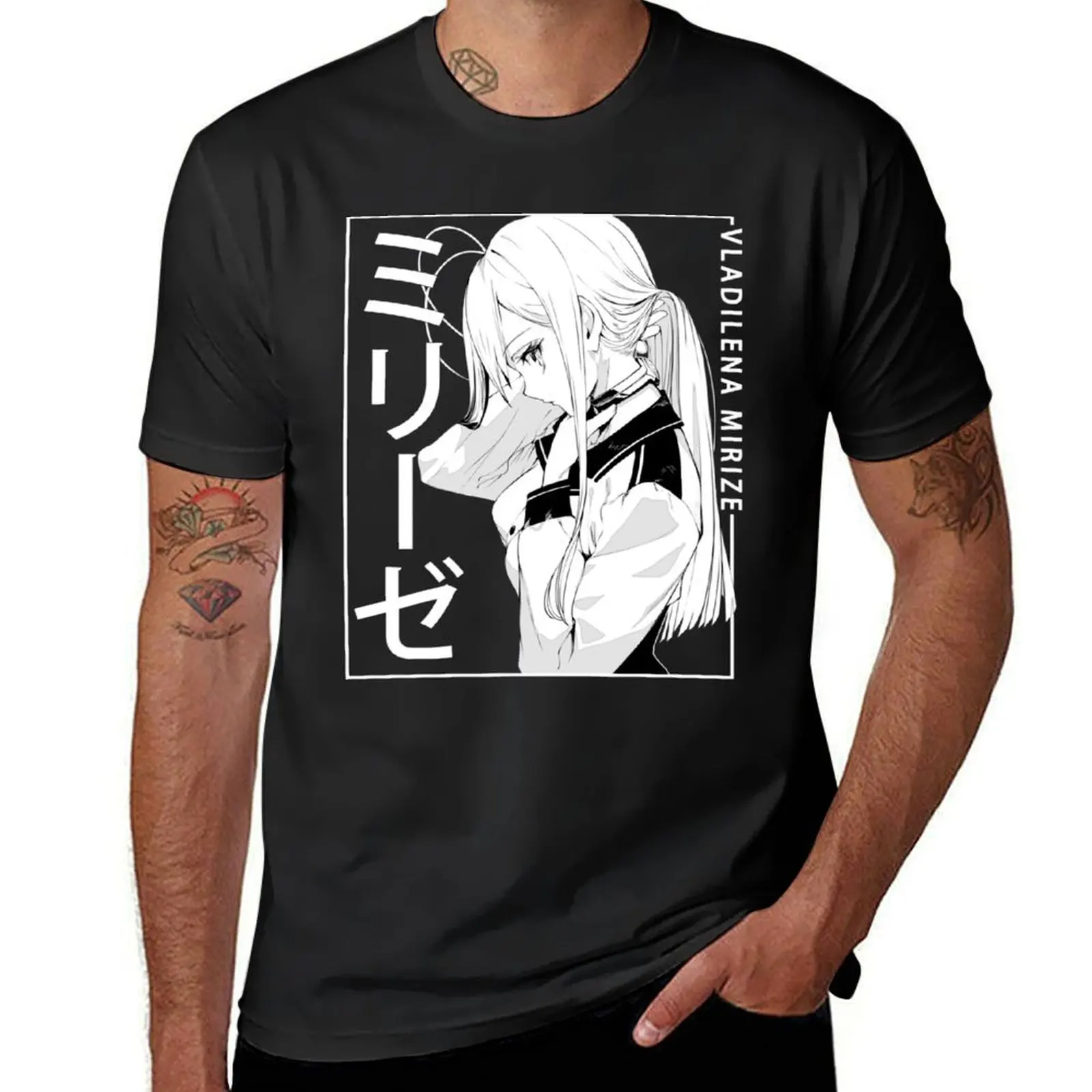 

Lena Vladilena Milize Mirize Eighty Six Anime T-Shirt graphics oversized heavyweights Short sleeve tee Men's t-shirts