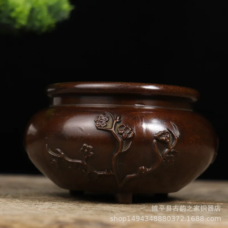 Brass Three Friends of Winter Fragrance Burner Pure Wire Home Copper Indoor Living Room Decorative Ornament Handmade Copp