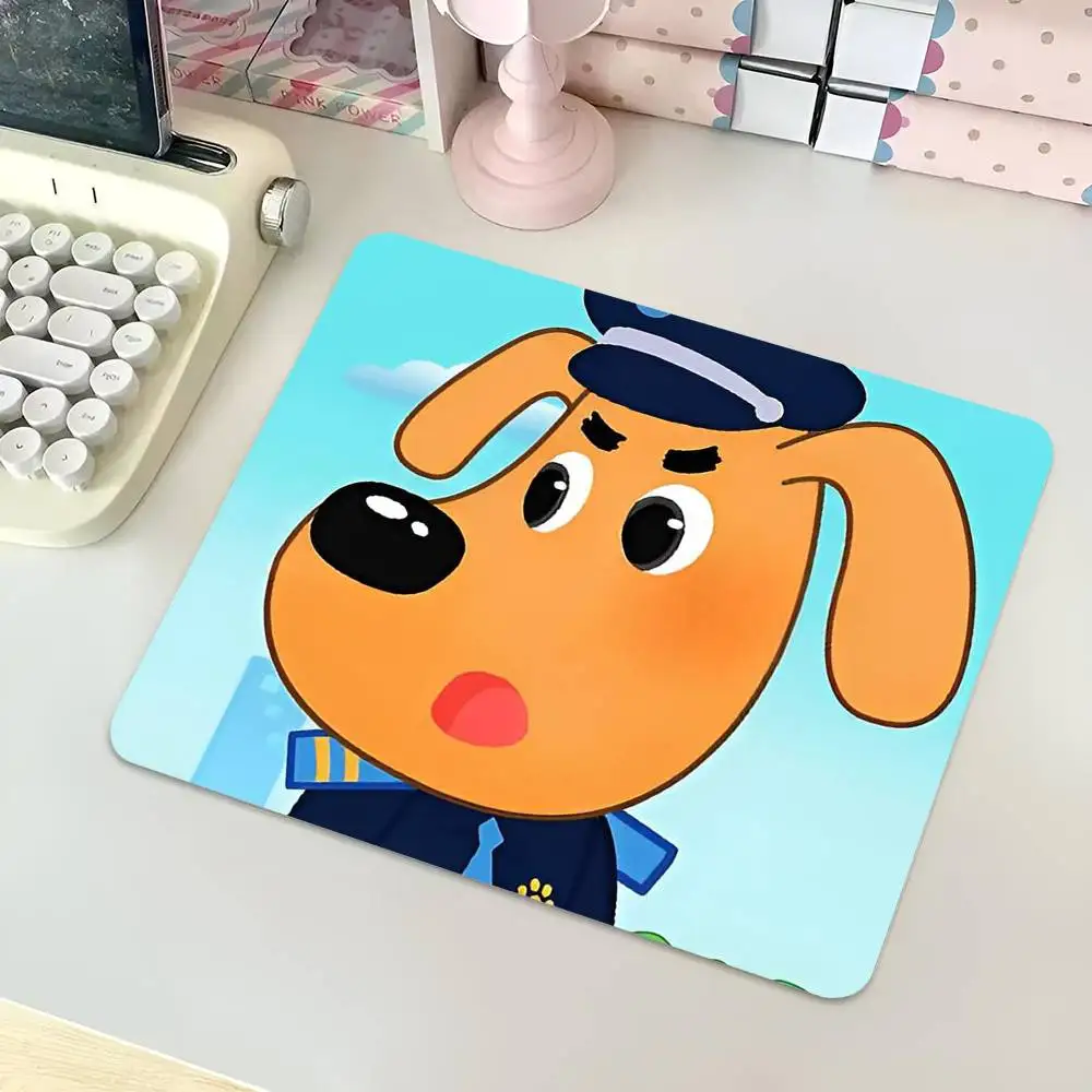 Cartoon S-Safety Sheriff L-Labrador Mousepad Small LockEdge Mouse Pad For Gamers Computer Desk Pad Rectangular Anti-slip Rubber