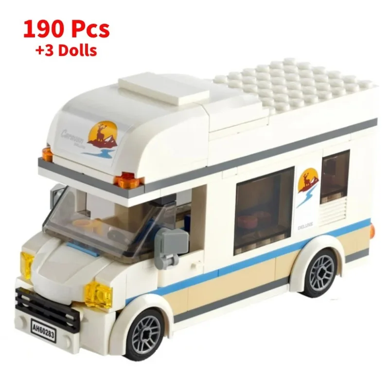 MINISO City Great Vehicles Holiday Camper Van 60283  Toys Car For Kids,Caravan Motorhome,Gift for Boys And Girls,190 Pcs