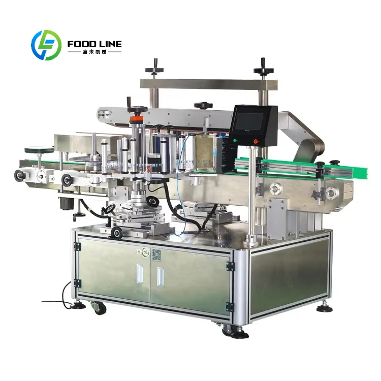 Automatic Double Sided Sticker Labeling Machine for Cans and Bottles Two Side Flat Design for Metal Packaging Customized