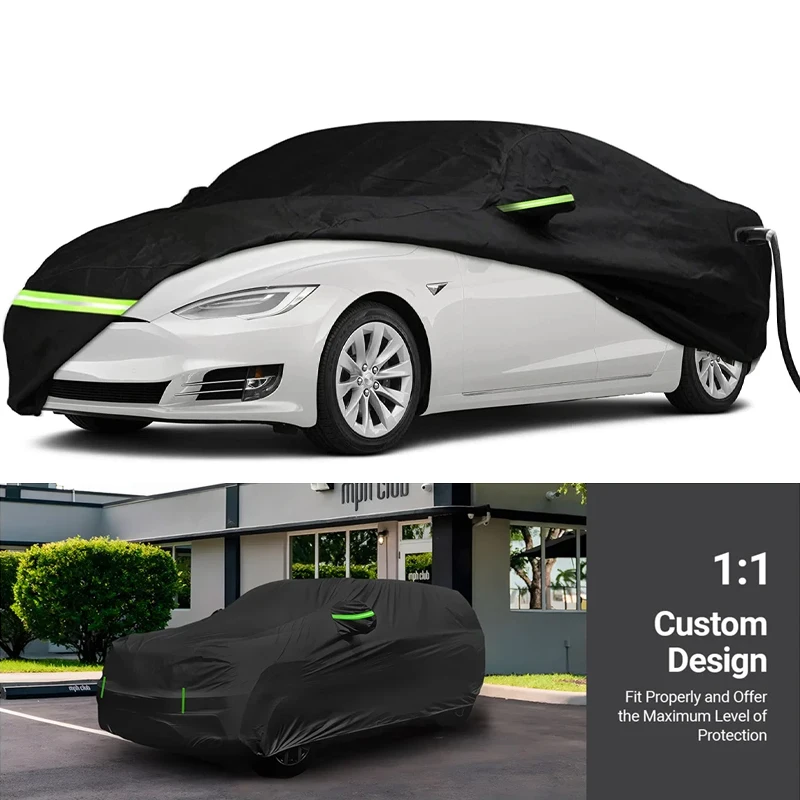 Waterproof Car Cover All Weather Protection Outdoor Car Covers Snowproof Windproof with Charge Port Opening For Tesla Model Y